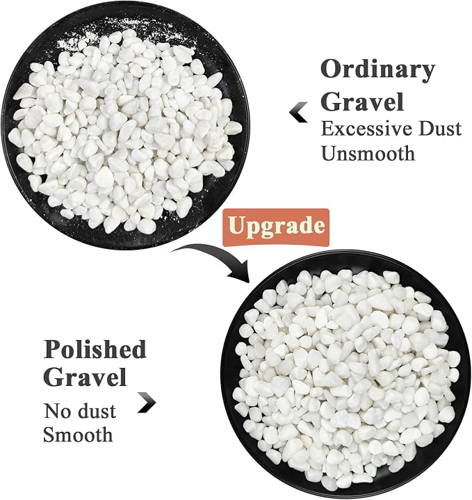 FANTIAN 10 lbs White Pebbles for Indoor Plants, 3/8 Inch Decorative White Stones. Polished River Rocks for Potted Plants Vase Cactus Bird Bath and Outdoor Garden Landscaping