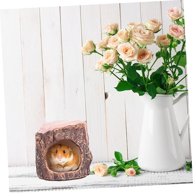 Kisangel 1piece Pet Hideout Hut Ceramic Hamster Nest Decorative Bed Small Pet Hideaway