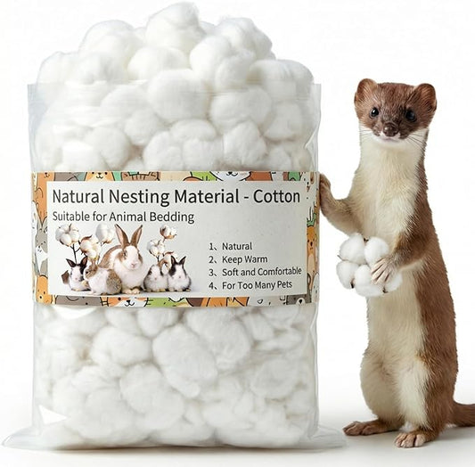 RAINFLOW 5OZ Natural Nesting Material - Bird Nesting Material,Cotton Animal Hamster Bedding,Nest Bedding for Wild Birds Rabbits,Sugar Gliders,Squirrels,Hamsters