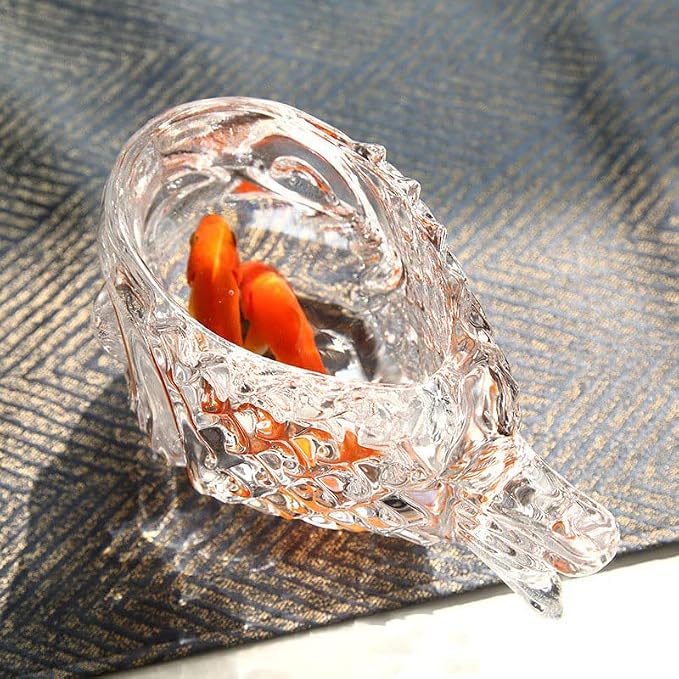 MLAQLS Fish Glass Bowl Multipurpose Living Room Turtle Tank Office Decoration Craft Ornaments Hydroponic Plant Utensils for Office,Living Room,Party,Restaurant