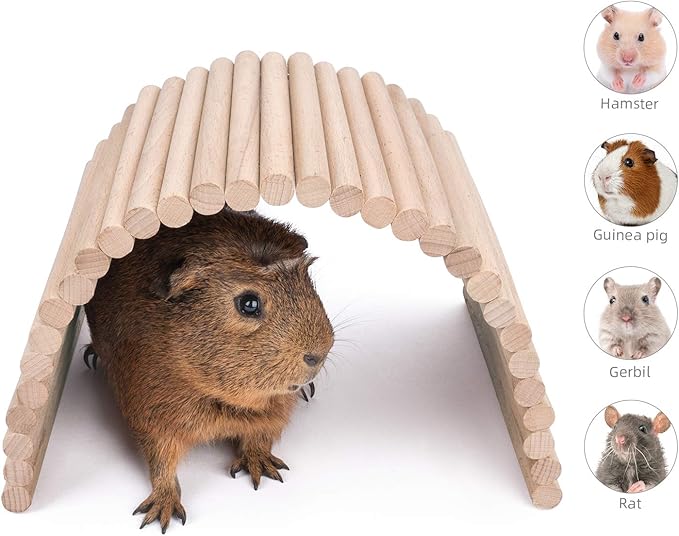 Niteangel Hamster Climbing Ladder Wooden Suspension Bridge for Guinea Pigs Rats Hedgehog Gerbils Mouse Sugar Glider and Other Small Animals (Medium)