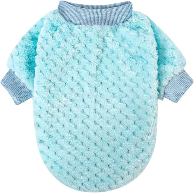Dog Sweater, 2 or 3 Pack Dog Sweaters for Small Medium Dogs or Cat, Warm Soft Flannel Pet Clothes for Dogs Girl or Boy, Dog Shirt Coat Jacket (X-Small, Grey+Navy+Sky Blue)