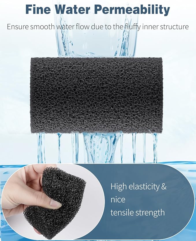 Pawfly 12 Pack Pre-Filter Sponge, Aquarium Filter Sponge 0.8" Intake Sponge Foam Roll for Small Fish Shrimp Fry Fish Tank Covers Accessories