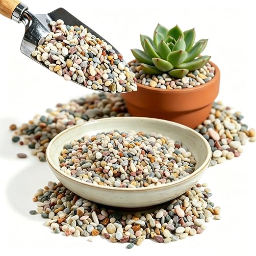 2.4lb Succulent and Cactus Gravel Pebbles, 1/5 Inch Mixed Color Natural Rocks for Fish Tank, Indoor Plants, Aquarium, Vases, Landscaping