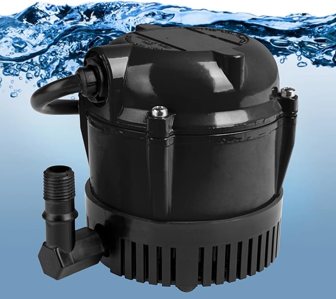 Little Giant #1 115 Volt, 1/150 HP, 205 GPH Direct Drive Small Submersible Fountain Pump with 6-foot cord, Black, 501004