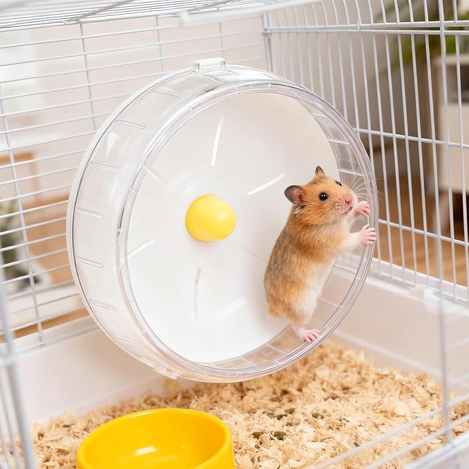 4.7 in Silent Hamster Wheel, Jogging Exercise Hamster Accessories for Cages, Dwarf Hamsters Toys for Golden Silk Shih Tzu Bear to Kill Time and Release Stress (Pink, 12cm)