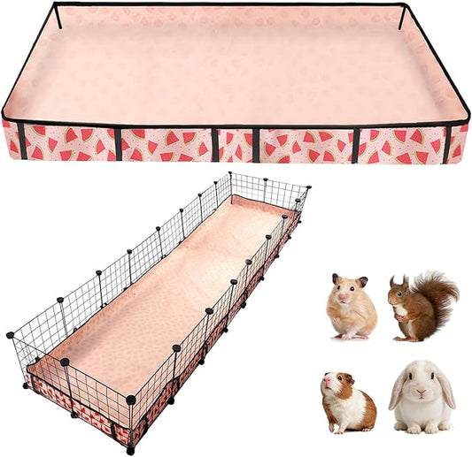 Waterproof Guinea Pig Cage Liners, Washable & Reusable Small Animal Cage Mat, for Rabbit, Hamster, Chinchilla, Hedgehog (Watermelon),C&C 24x96 inches