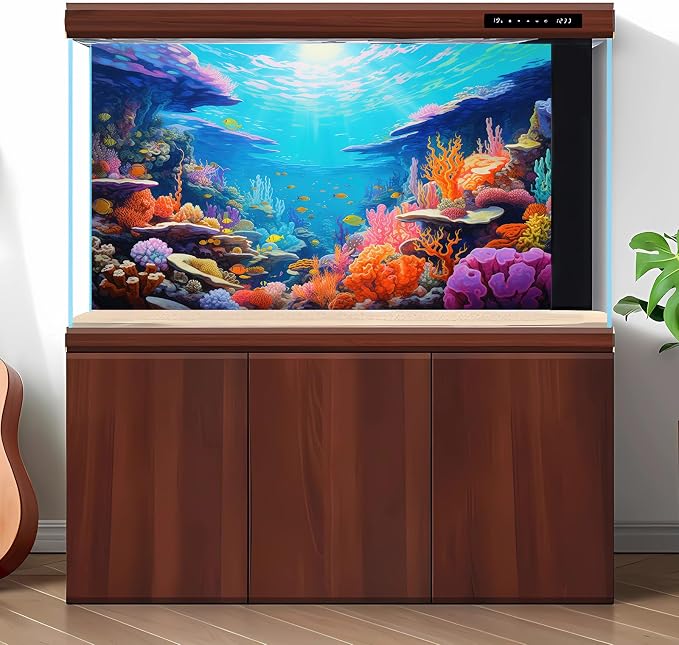Underwater Scene Aquarium Background Under The Sea Coral Reefs Fish Tank Background Ocean Bottom Scene Diverse Marine Life Sunray Terrarium Backgrounds Tropical Undersea View Tank Backgrounds 36x20in
