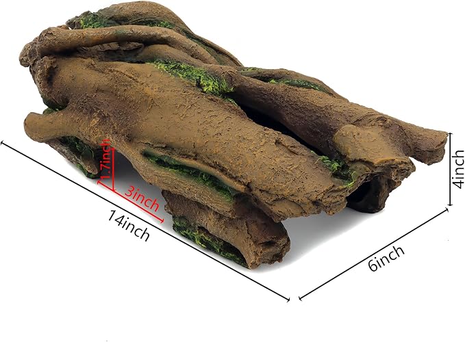 JIHAQUA Aquarium Resin Bark Terrarium Decor Lizard, Snake or Reptile Hide | Spider and Aquarium Fish Hide Cave