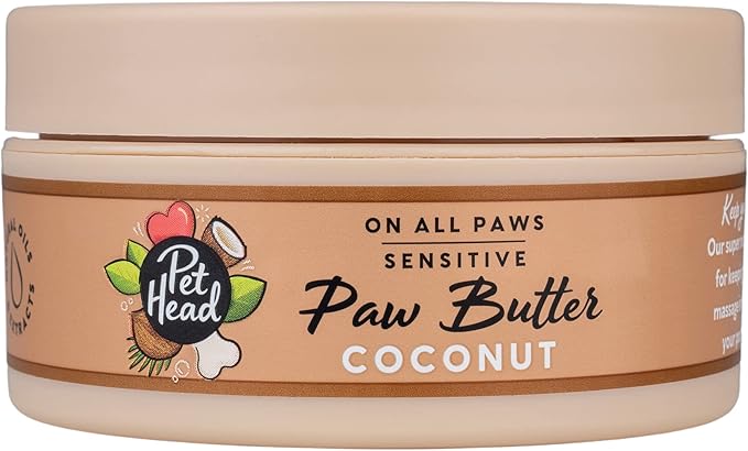Pet Head On All Paws Coconut Paw Butter | Soothes & Nourishes for Soft Crack-Free Paws and Noses | Paw Moisturizer Balm | Vegan | Lick-Safe | Gentle Formula for Puppies | Made in USA | 1.4 oz.