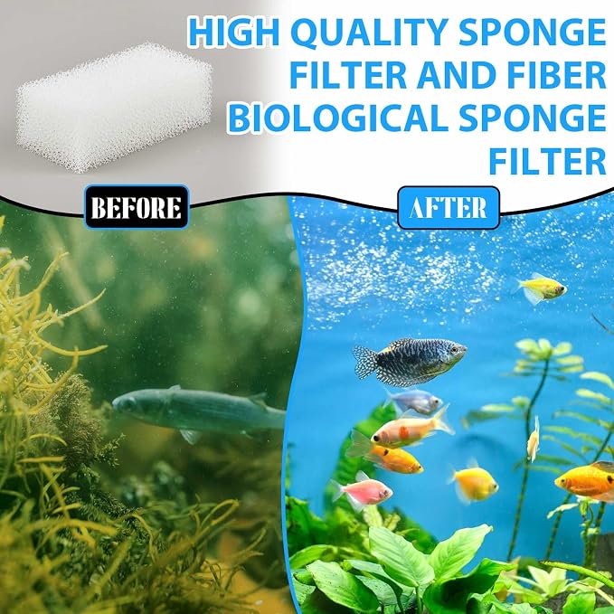 Threlaco 12 Pcs Compatible with Aquaclear 50 Foam Filter Inserts, for Filtering Mechanical and Biological Media, Keeping the Water Tank Clean and Fresh