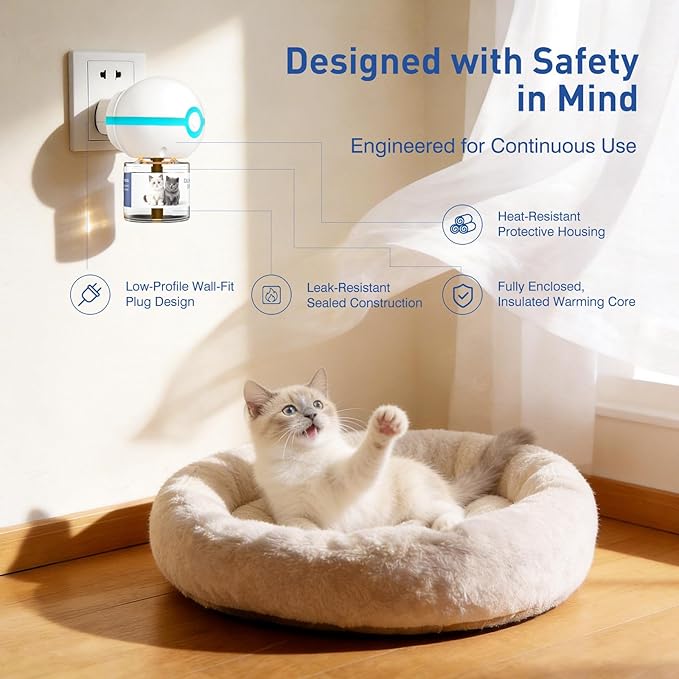 SHIORI TrinityCalm Cat Calming Diffuser Kit, Advanced 3-in-1 Pheromone & L-Theanine System for Multi-Cat Stress, Spraying, Fighting & Hiding, 60-Day Starter Kit