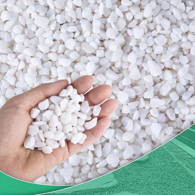 Succulent Rocks for Plants Tiny Pebbles for Planters 4.8LB Pea Gravel Bulk Course Sand Soil Small Decorative Stones for Indoor Bonsai Pots Cactus Top Dressing Aquarium Garden Landscape, White
