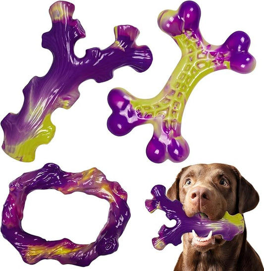 Frienhund Tough Dog Toys for Aggressive Chewers 3 Pack, Indestructible Dog Toys for Large Dogs, Dog Chew Toys, Aggressive Chew Toys to Keep Them Busy, Dog Bones for 30-75lbs Medium/Large Breeds