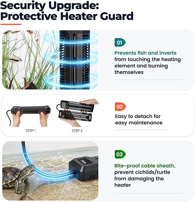 hygger Submersible Aquarium Heater 300W with Smart Inverter Technology, External Digital Controller Adjustable Temperature, Overheat & Run Dry Protection for 40-80 Gallon Freshwater & Saltwater Tanks
