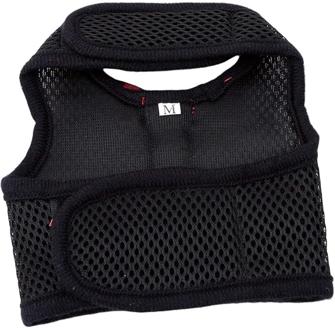 Rabbit Harness with Leash Adjustable Soft Mesh Vest Harness for Bunny Kitten Guinea Pig Rat (M, Black)