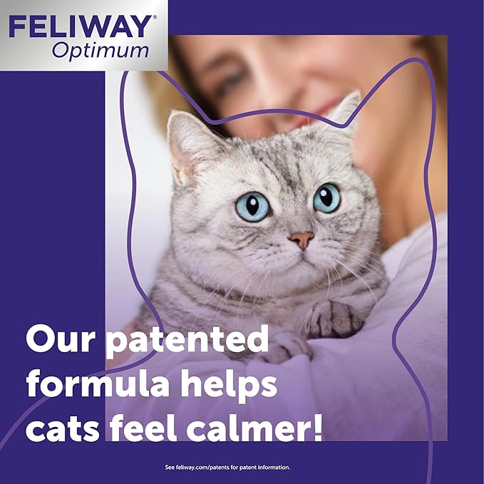 FELIWAY Optimum Cat, Enhanced Calming Pheromone Diffuser: 1 Diffuser & 2 Refills (60 Days)