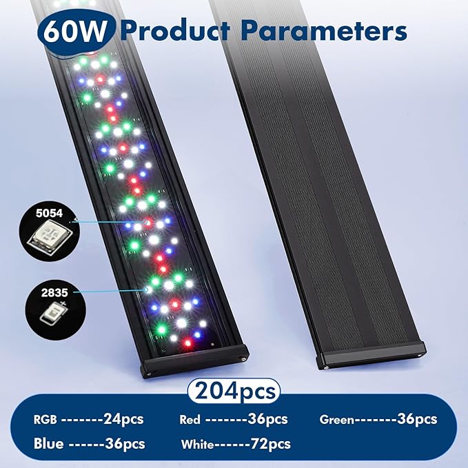 hygger Auto On Off Aquarium LED Light, 4 Mode Lighting Full Spectrum Fish Tank Light 24/7 Timer Colorful Fish/Sun/Nightlight/WRGB Cycle for Freshwater