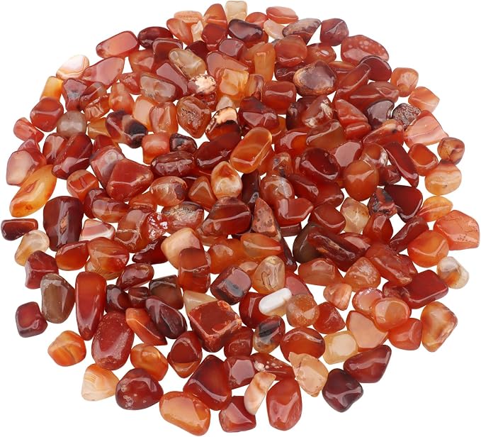 0.96LB Natural Pebbles Vase Filler Fish Tank Gravel Aquarium Decorative Crushed Stones Succulent Rocks Bulk Polished Irregular Shaped - Red