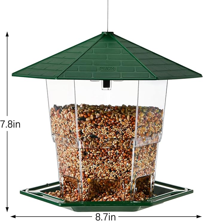 Jealoeur Bird Feeders for Outdoors Hanging Bird Feeder Wild Birds Seed, Green