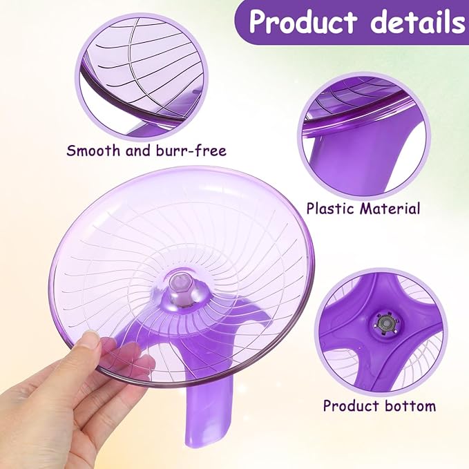 POPETPOP Silent Hamster Running Wheel 7.08 Inch Plastic Exercise Saucer for Small Pets Like Hamsters Gerbils Hedgehogs with Low Noise Design and Smooth Edges