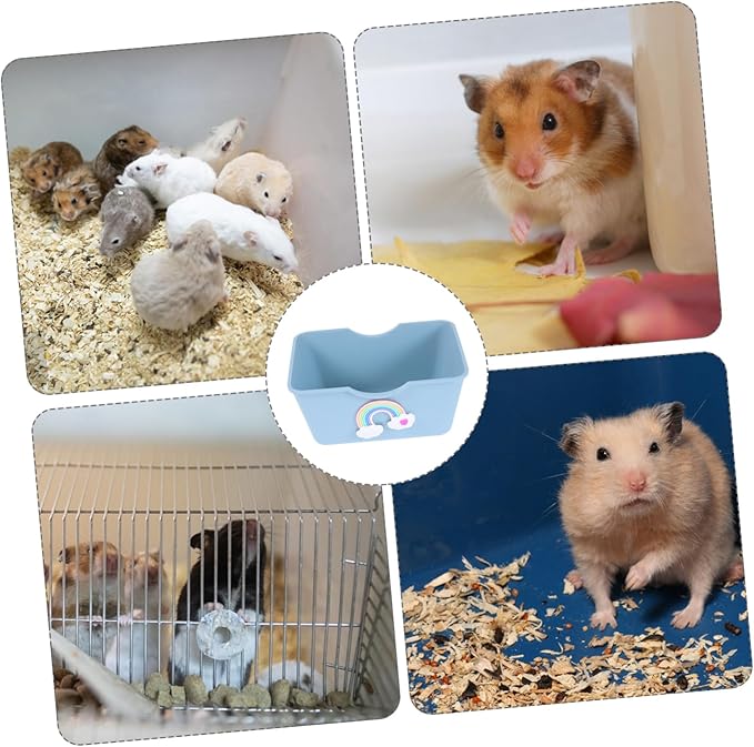 Yardwe Stylish Hamster Shower Dust Bath Small Pet Toilet Hamster Bathtub Elevated Litter Box for Gerbils Chinchillas