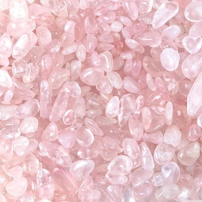 Rose Quartz Crystals, 1LB Pink Crushed Rose Quartz Chips Bulk | Assorted Succulent Rocks, Plant Gravels, Aquarium Fish Tank Gravel, Vase Filler