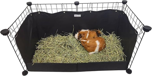 Hayzee Original Guinea Pig Hay Holder Feeder Litter Box Less Mess Encourages Natural Burrowing Instincts and Provides Ample Supply of Hay to Guinea Pigs and Rabbits (Black, Corner Triangle)