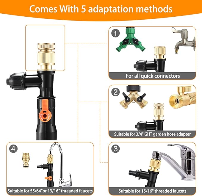 enomol Gravel Vacuum for Aquarium Water Changer Fish Tank Cleaning Tools,Siphon Universal Quick Pump Aquarium Water Changing (50ft)