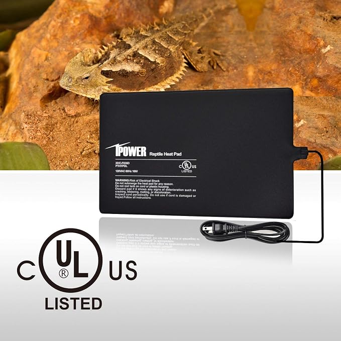 iPower 8 by 12-Inch 16W Reptile Heat Mat, LCD Digital Aquarium Thermometer, Under Tank Warmer Terrarium Heat Pad for Turtles Lizards Frogs and Other Small Animals, Multi Sizes