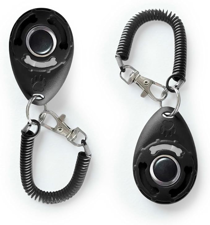 Dog Training Clicker - Essential Clickers for Obedience Training, Positive Reinforcement for Puppies and Adult Dogs - For Owners and Professional Trainers - Safe for Pets - Two Pack