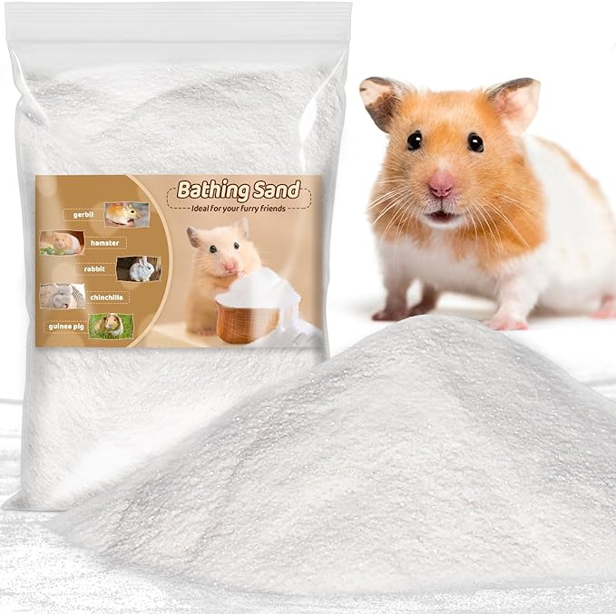 Sukh 31OZ Hamster Sand Bath - Fine Desert Sand Hamster Bedding Reptile Silica Sand Gerbil Hideout for Hamster Squirrel Guinea Pig Rabbit Chinchillas Gerbil Syrian Mice Small Animals Small Pets
