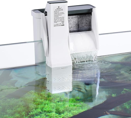 fishkeeper Aquarium HOB Filter 132 GPH for 5-20 Gallon Fish Tank Filters with Auto Start Hang on Back Aquarium Filter Power Waterfall Suspension Oxygen Pump (4W)