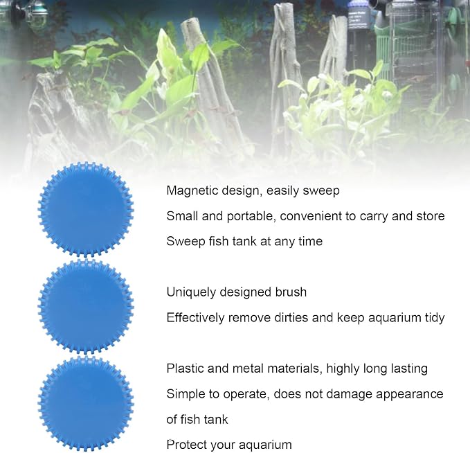 Pssopp 3Pcs Mini Magnetic Algaes Scrubber, Aquarium Algaes Remover Scrapers Glass Cleaner for Aquarium Glass Accessories