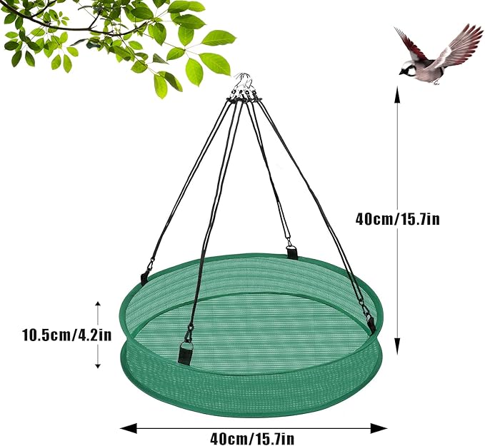 2Pcs Bird Seed Catcher Tray, 16" x 4" Birdseed Hoop Birds Feeder Trays Catches Most Falling Seed and Husk for Hanging Bird Feeder Platform Hummingbird Outdoor Backyard Garden Lawn Balcony