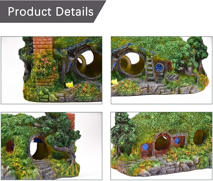 fazhongfa Aquarium Decorations Castle Fish Tank Décor Thematic Ornaments (Hobbit-Small)