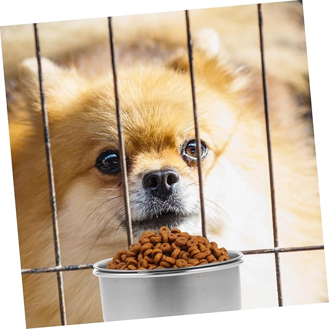 POPETPOP Stainless Steel Hanging Pet Bowl for Birds Cats Dogs Resistant Coop Cup Easy to Install Dishwasher for Cages and Crates