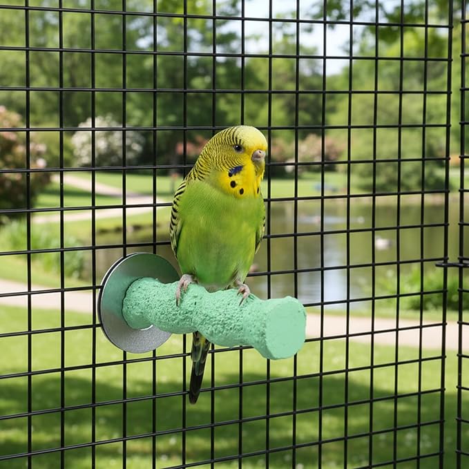2 Pcs Bird Beak Grinding Stone, Bird Parrot Cage Perch Stand Platform Foot Claws Trimmer Chewing Natural Birds Perch Stand Platform Paw Grinding Sticks Cage Accessories for Parrot Budgie Cockatiel