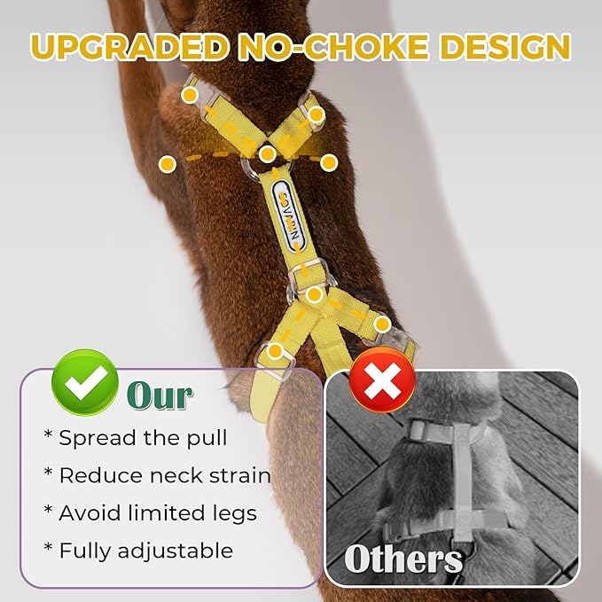 Cat Harness and Leash Set - Yellow Lightweight Soft Kitten Harness Escape Proof, Adjustable Travel Pet Harness for Walking，Easy Control Comfortable Outdoor (Yellow, One Size Fits All)