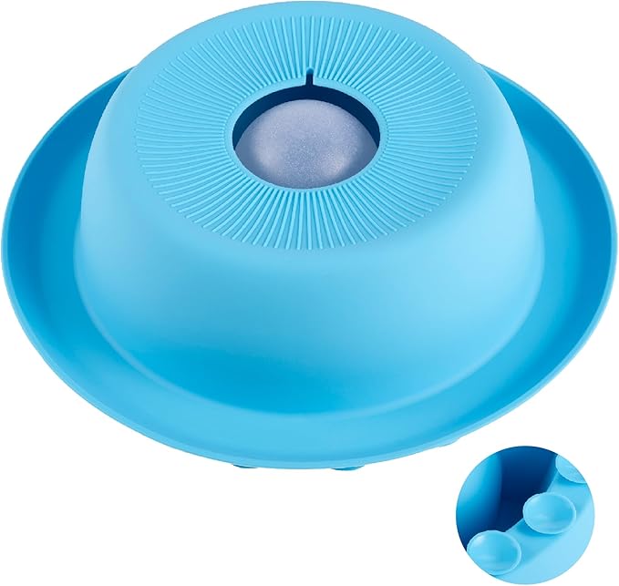 PEDAY Nonslip Dog Slow Feeder Lick Bowl with Ball, Enrichment Toy for Water, Yogurt & Jam, Dishwasher Safe, Blue