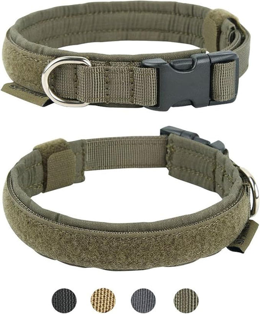 EXCELLENT ELITE SPANKER Nylon Puppy Dog Collar Adjustable Soft Padded Collar Heavy Duty Quick-Release Buckle Lightweight No-Choke for Small Medium Dogs(RGN,S)