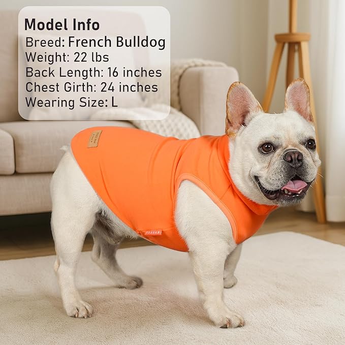 KYEESE 2Pack Dog Sweater Turtleneck Dog Sweaters for Small Dogs Male Stretchy Dogs Clothes Soft Pets Clothes Pullover Pet Sweatshirt Warm Pets Coats Small Pet Sweaters