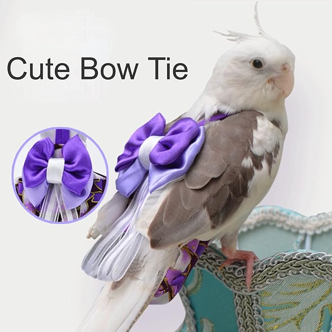 Bird Flight Suits Diapers, Parrot Flight Suits Diapers for Monk Parakeets, Cockatiels Flight Suits, Parrot Clothes, Bird Training Nappy Suit Liners Clothes (XS, Navy)