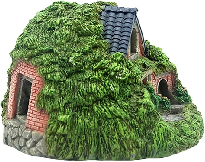 NUOBESTY Resin Aquarium Decoration Betta Fish Hideout European Castle Charm Antique Roman Column Ruins Design Decorative Fish Tank Ornament Easy Installation