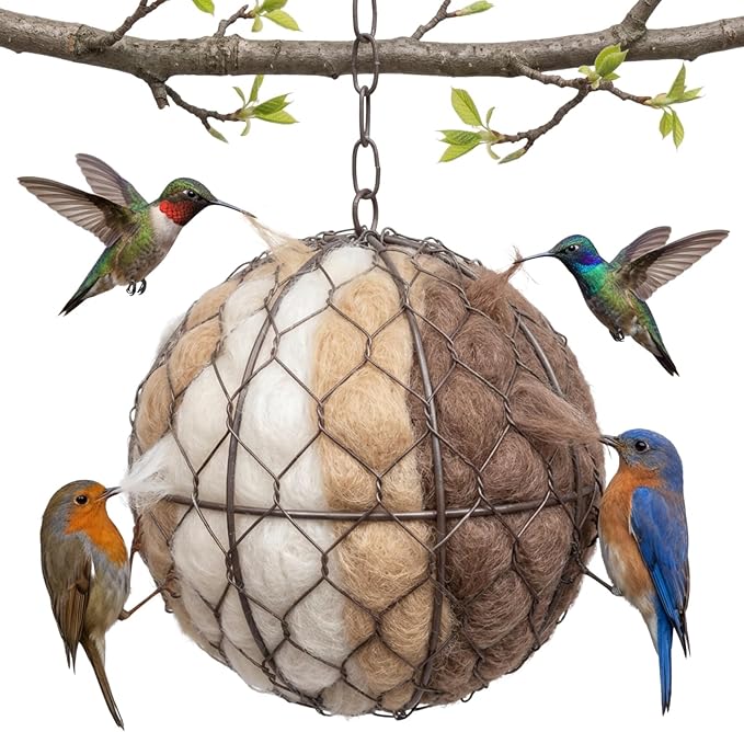 Bird Nesting Material for Wild Birds,Hummingbird Nesting Material,Reusable Hummingbird House Materials,Bird Watching Gifts