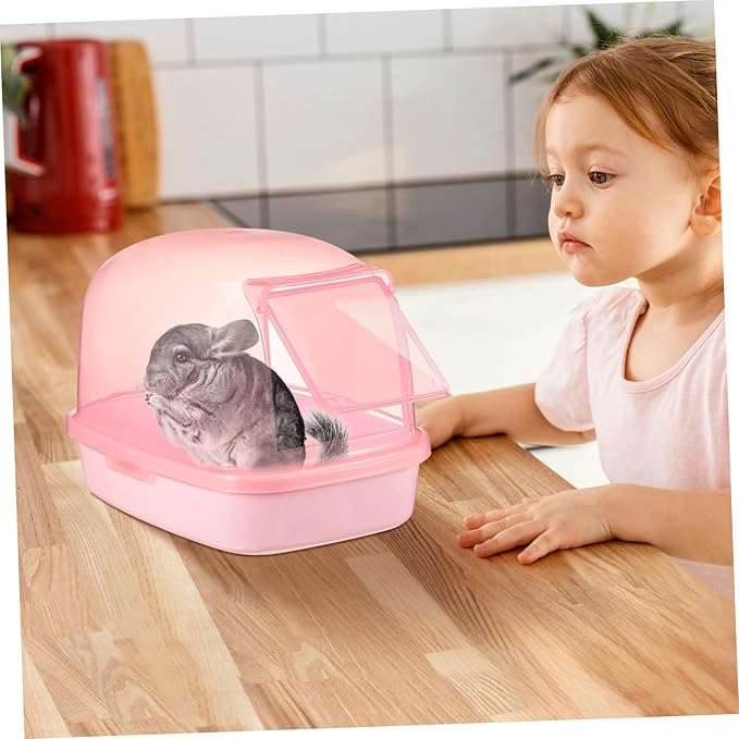 Garneck Chinchilla Sand Bath House for Hamsters Squirrels and Hedgehogs Plastic Hamster Bathroom and Dust Bath Container Reusable Sand Bath Tub for Animals
