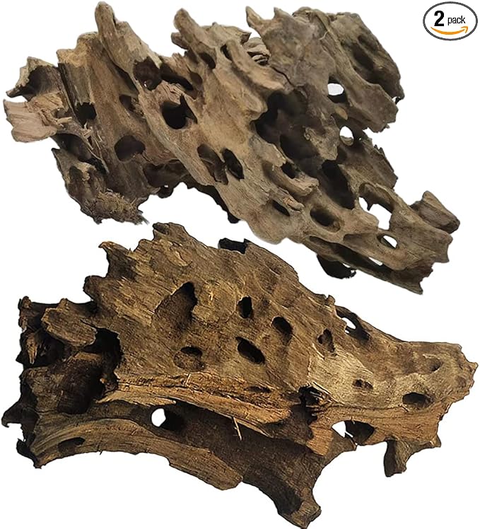 PINVNBY Natural Driftwood for Aquarium Large Reptile Terrarium Decor Decorations Assorted Branches Dearded Dragon Tank Accessories (7-11.5 inches/2 Pack)