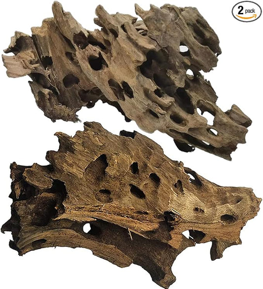 PINVNBY Natural Driftwood for Aquarium Large Reptile Terrarium Decor Decorations Assorted Branches Dearded Dragon Tank Accessories (7-11.5 inches/2 Pack)