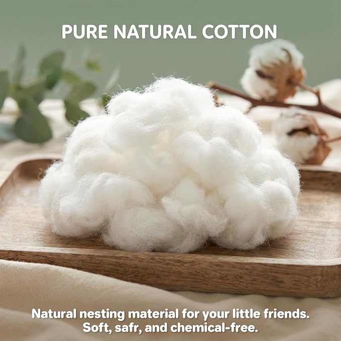 RAINFLOW 5OZ Natural Nesting Material - Bird Nesting Material,Cotton Animal Hamster Bedding,Nest Bedding for Wild Birds Rabbits,Sugar Gliders,Squirrels,Hamsters