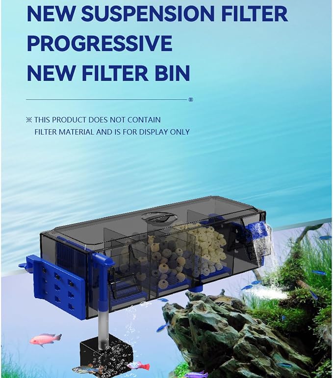 Hang On Back Aquarium Filter, Ultra Quiet Multi Stage Filtration System